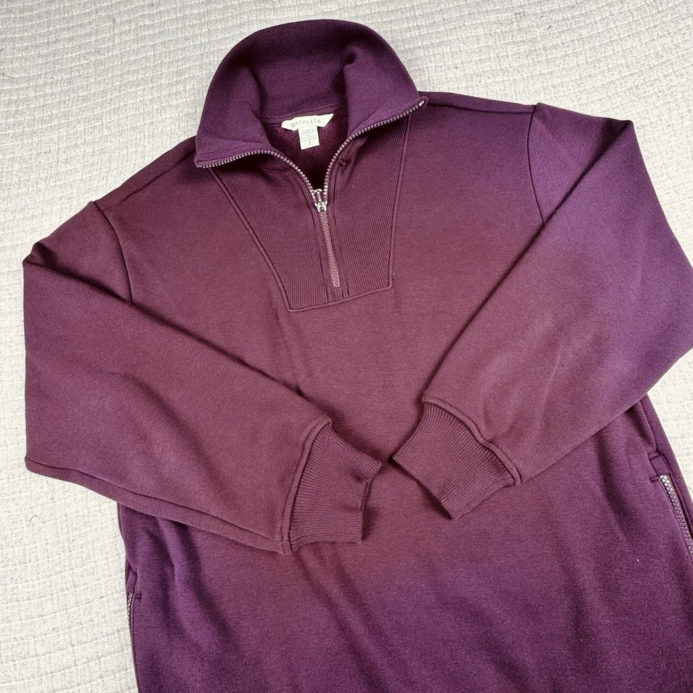 Athleta Cozy Karma 1/2 Zip Sweatshirt Women S Cabernet Performance Pullover‎